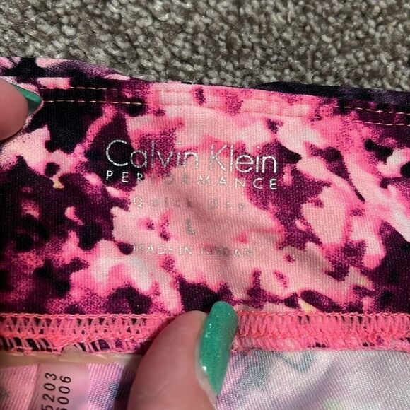 CALVIN KLEIN PERFORMANCE Quick dry Printed High-Waist 7/8 Length Leggings Size L - Picture 3 of 12
